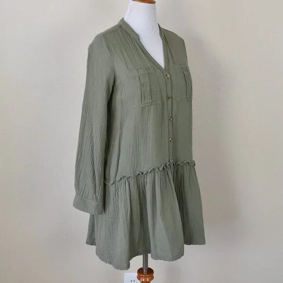 Maeve Katie Textured Gauze Utility Tunic Dress - 6 - Picture 8 of 9